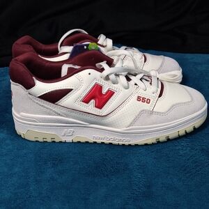 New Balance 550 White and Red Sneakers